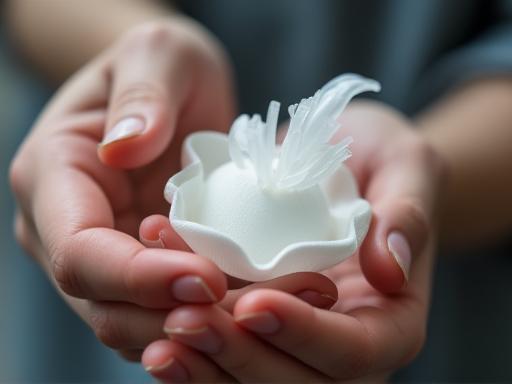 Hands holding a 3D printed prototype